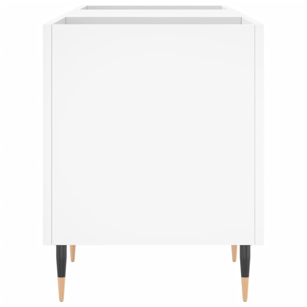 Δισκοθήκη Λευκή 121 x 38 x 48 εκ. Επεξεργασμένο Ξύλο
