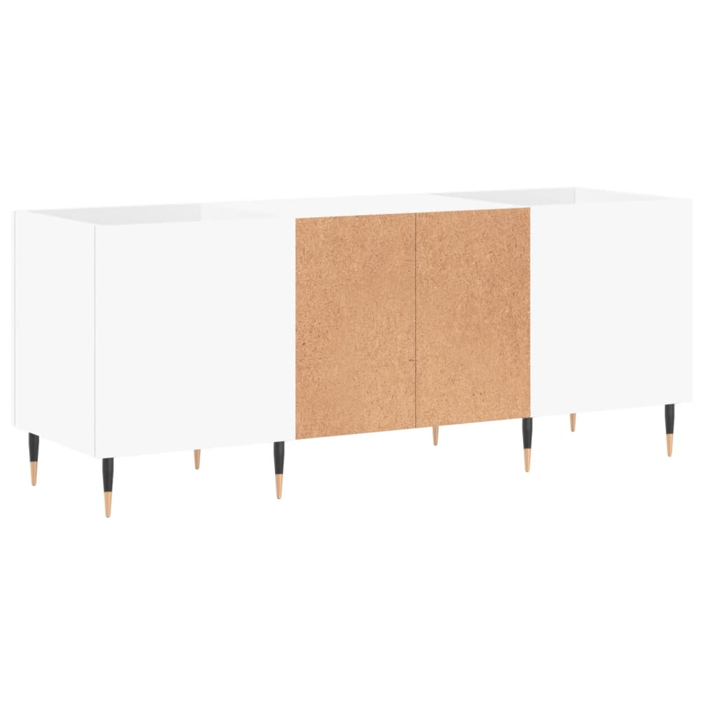 Δισκοθήκη Λευκή 121 x 38 x 48 εκ. Επεξεργασμένο Ξύλο