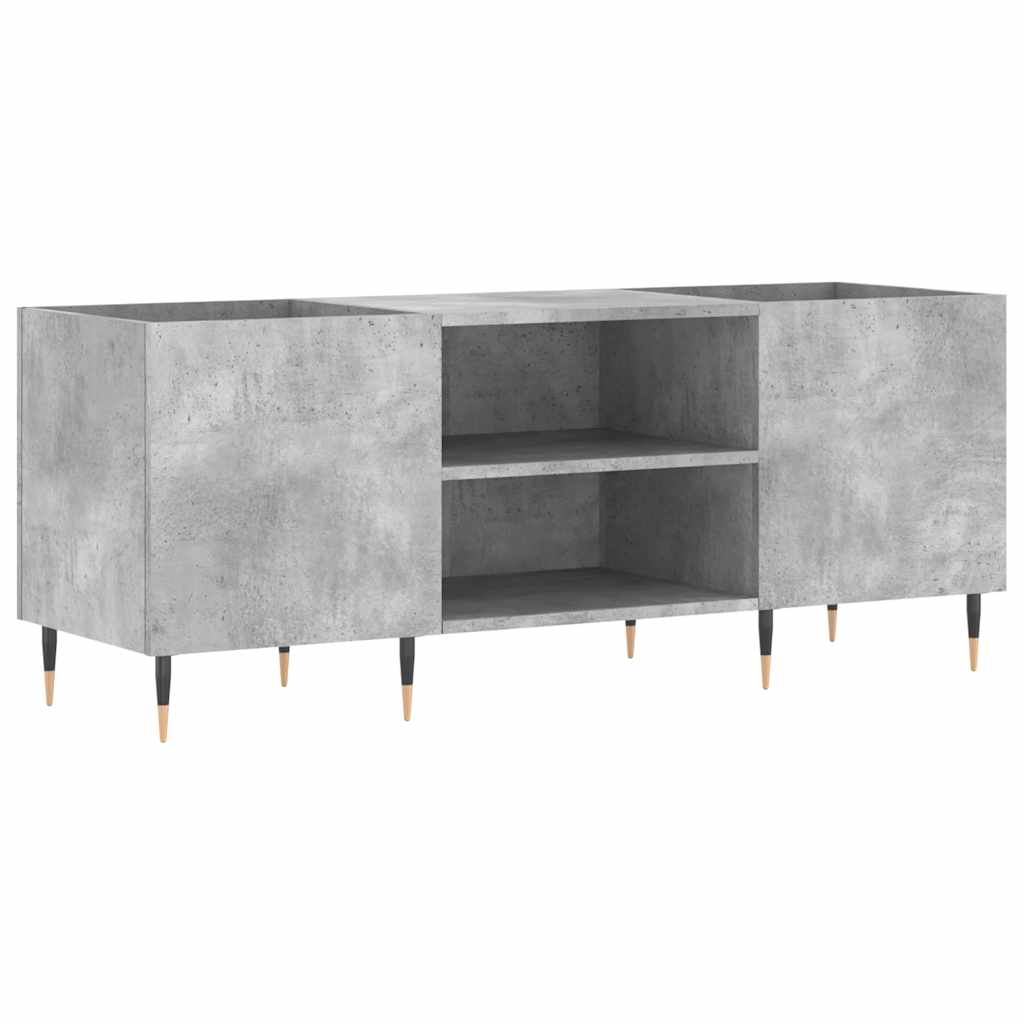 Δισκοθήκη Γκρι Σκυροδέματος 121x38x48 εκ. Επεξεργασμένο Ξύλο