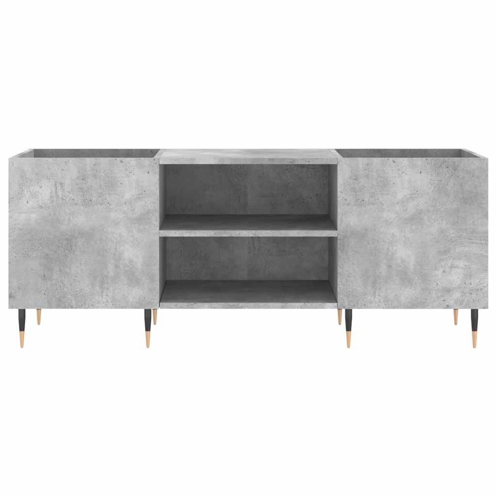 Δισκοθήκη Γκρι Σκυροδέματος 121x38x48 εκ. Επεξεργασμένο Ξύλο