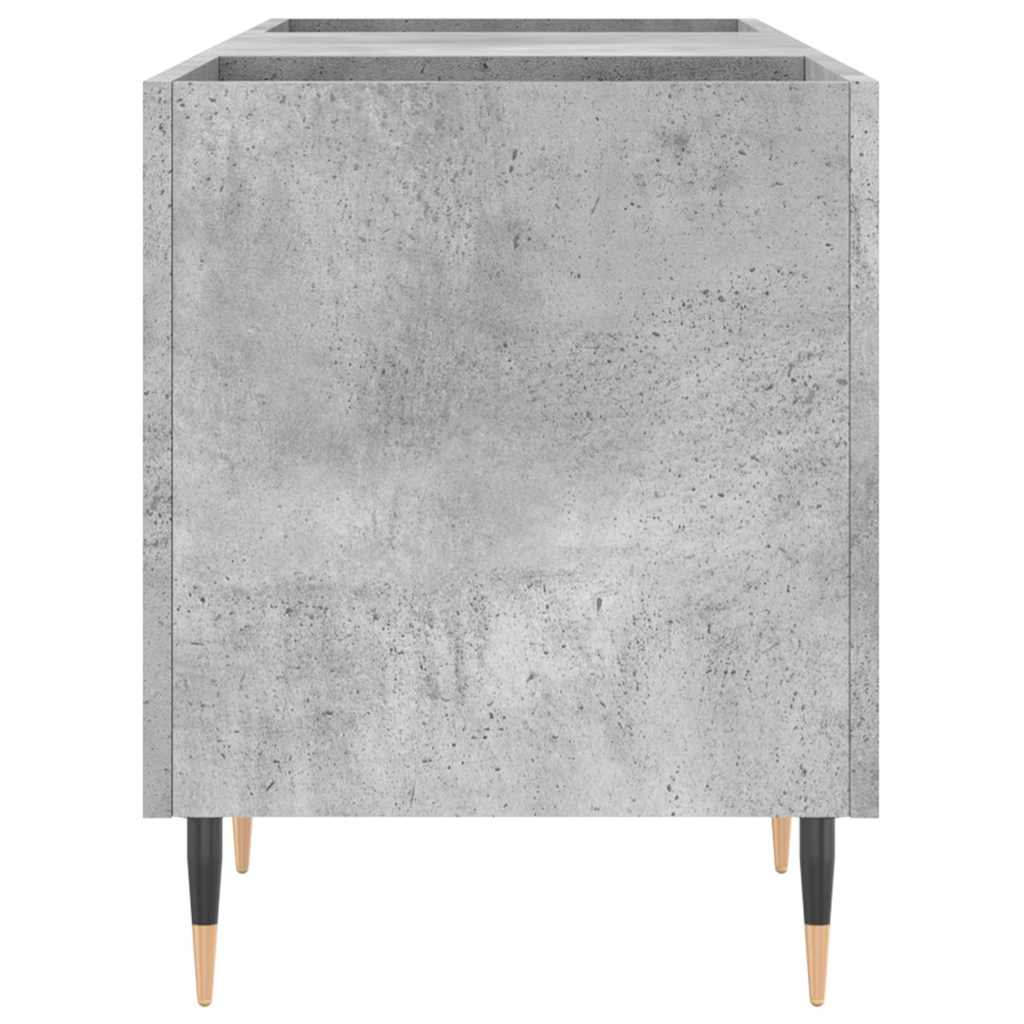 Δισκοθήκη Γκρι Σκυροδέματος 121x38x48 εκ. Επεξεργασμένο Ξύλο