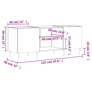 Δισκοθήκη Γκρι Σκυροδέματος 121x38x48 εκ. Επεξεργασμένο Ξύλο