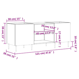 Δισκοθήκη Γκρι Sonoma 121 x 38 x 48 εκ. από Επεξεργασμένο Ξύλο