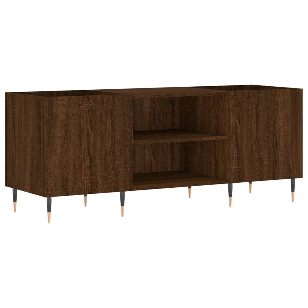 Δισκοθήκη Καφέ Δρυς 121 x 38 x 48 εκ. από Επεξεργασμένο Ξύλο