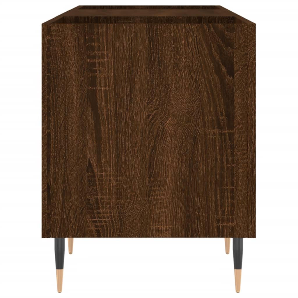 Δισκοθήκη Καφέ Δρυς 121 x 38 x 48 εκ. από Επεξεργασμένο Ξύλο