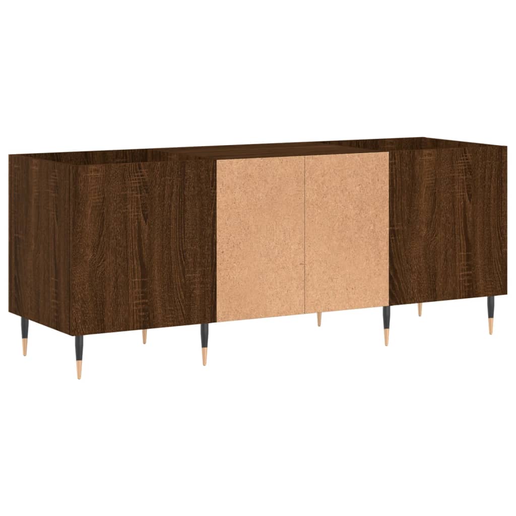 Δισκοθήκη Καφέ Δρυς 121 x 38 x 48 εκ. από Επεξεργασμένο Ξύλο