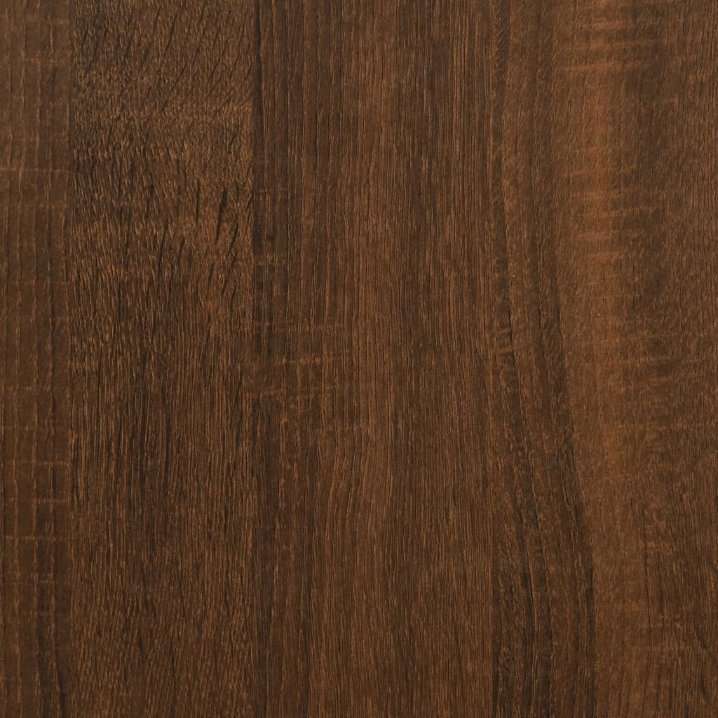 Δισκοθήκη Καφέ Δρυς 121 x 38 x 48 εκ. από Επεξεργασμένο Ξύλο
