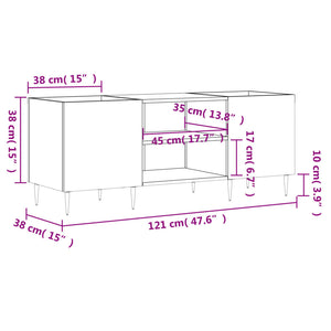 Δισκοθήκη Καφέ Δρυς 121 x 38 x 48 εκ. από Επεξεργασμένο Ξύλο