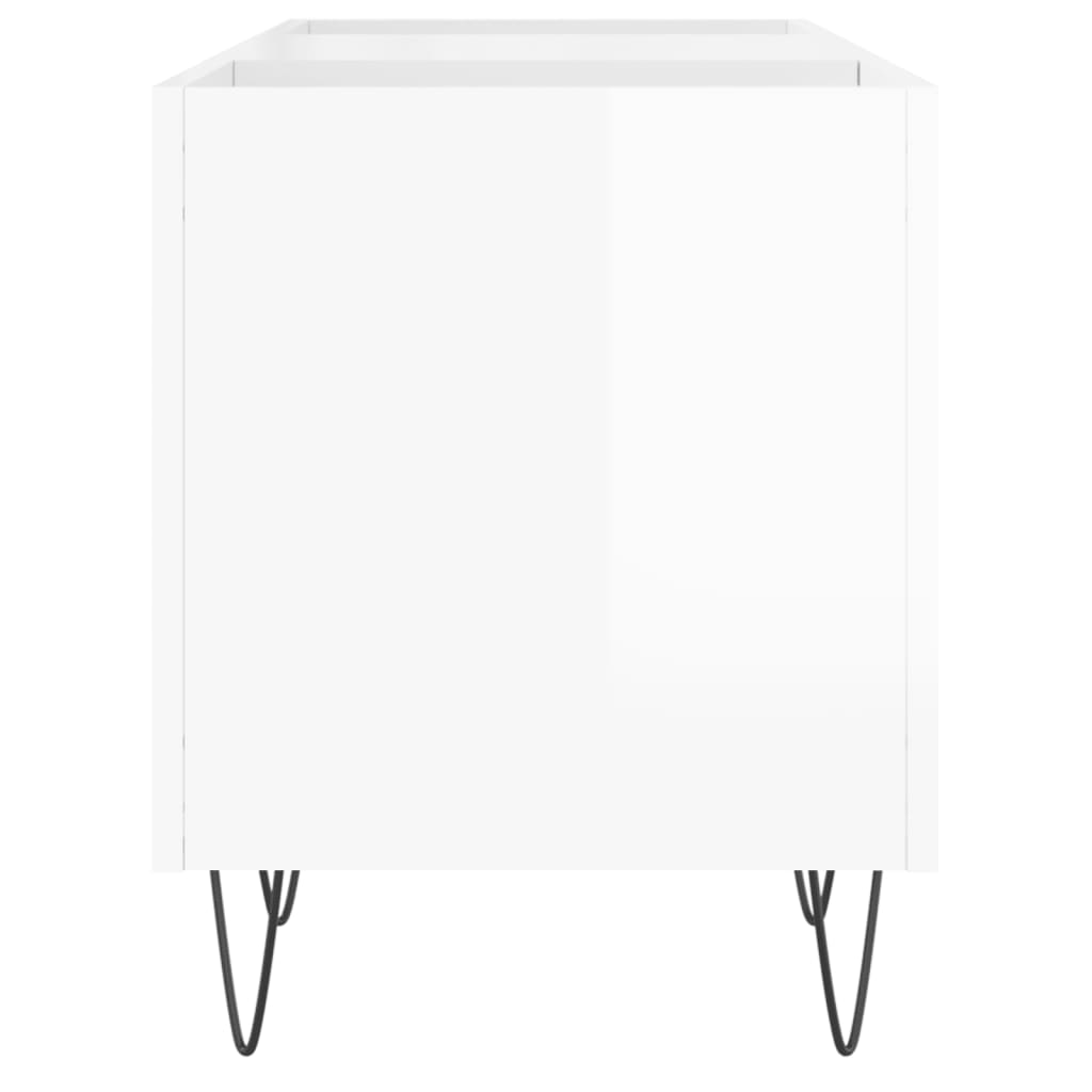 Δισκοθήκη Γυαλιστερή Λευκή 121x38x48 εκ. από Επεξεργασμένο Ξύλο - Pakobazaar