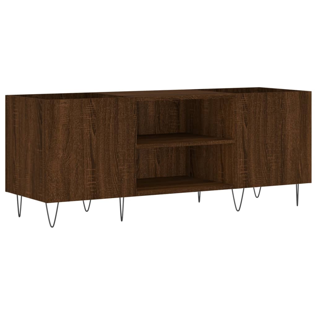 Δισκοθήκη Καφέ Δρυς 121 x 38 x 48 εκ. από Επεξεργασμένο Ξύλο