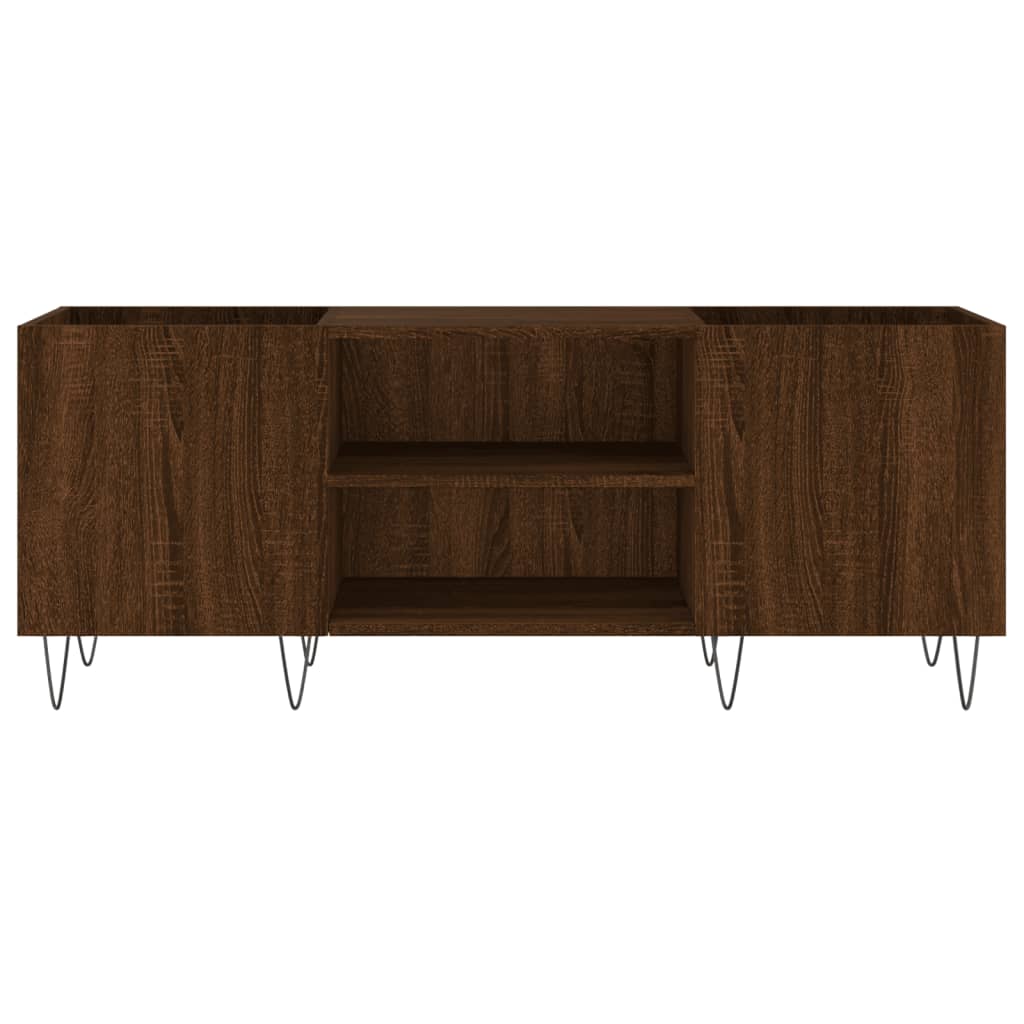 Δισκοθήκη Καφέ Δρυς 121 x 38 x 48 εκ. από Επεξεργασμένο Ξύλο