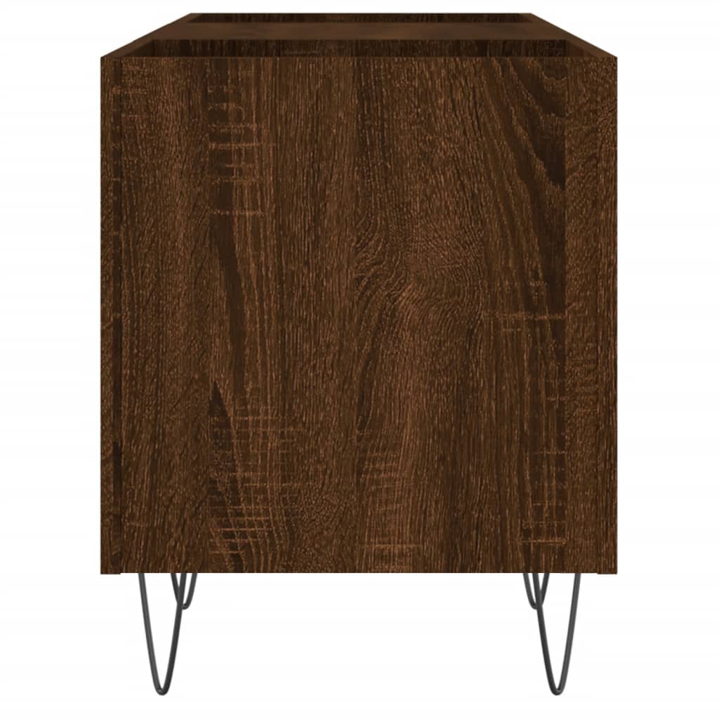 Δισκοθήκη Καφέ Δρυς 121 x 38 x 48 εκ. από Επεξεργασμένο Ξύλο
