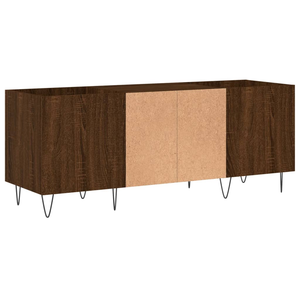 Δισκοθήκη Καφέ Δρυς 121 x 38 x 48 εκ. από Επεξεργασμένο Ξύλο
