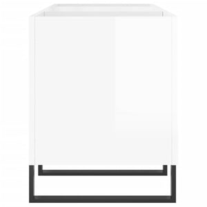 Δισκοθήκη Γυαλιστερή Λευκή 121x38x48 εκ. από Επεξεργασμένο Ξύλο - Pakobazaar