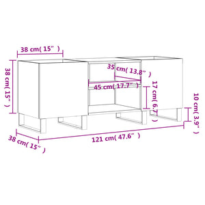 Δισκοθήκη Γυαλιστερή Λευκή 121x38x48 εκ. από Επεξεργασμένο Ξύλο - Pakobazaar
