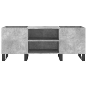 Δισκοθήκη Γκρι Σκυροδέματος 121x38x48 εκ. Επεξεργασμένο Ξύλο - Pakobazaar