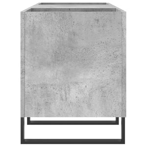 Δισκοθήκη Γκρι Σκυροδέματος 121x38x48 εκ. Επεξεργασμένο Ξύλο - Pakobazaar