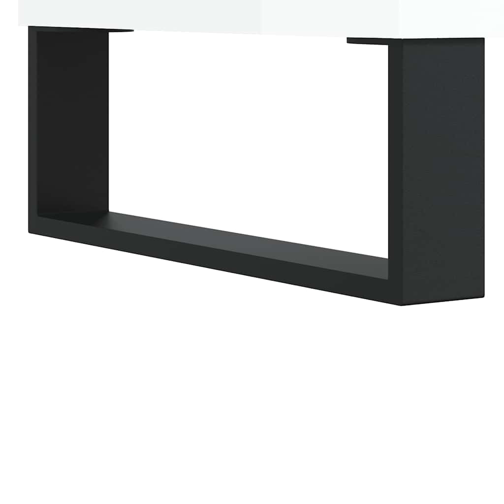 Δισκοθήκη Γυαλ. Λευκή 85 x 38 x 48 εκ. από Επεξεργασμένο Ξύλο - Pakobazaar