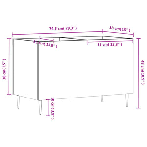Δισκοθήκη Καφέ Δρυς 74,5 x 38 x 48 εκ. από Επεξεργασμένο Ξύλο