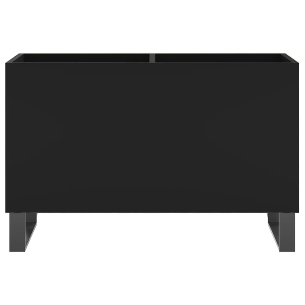 Δισκοθήκη Μαύρη 74,5 x 38 x 48 εκ. από Επεξεργασμένο Ξύλο - Pakobazaar