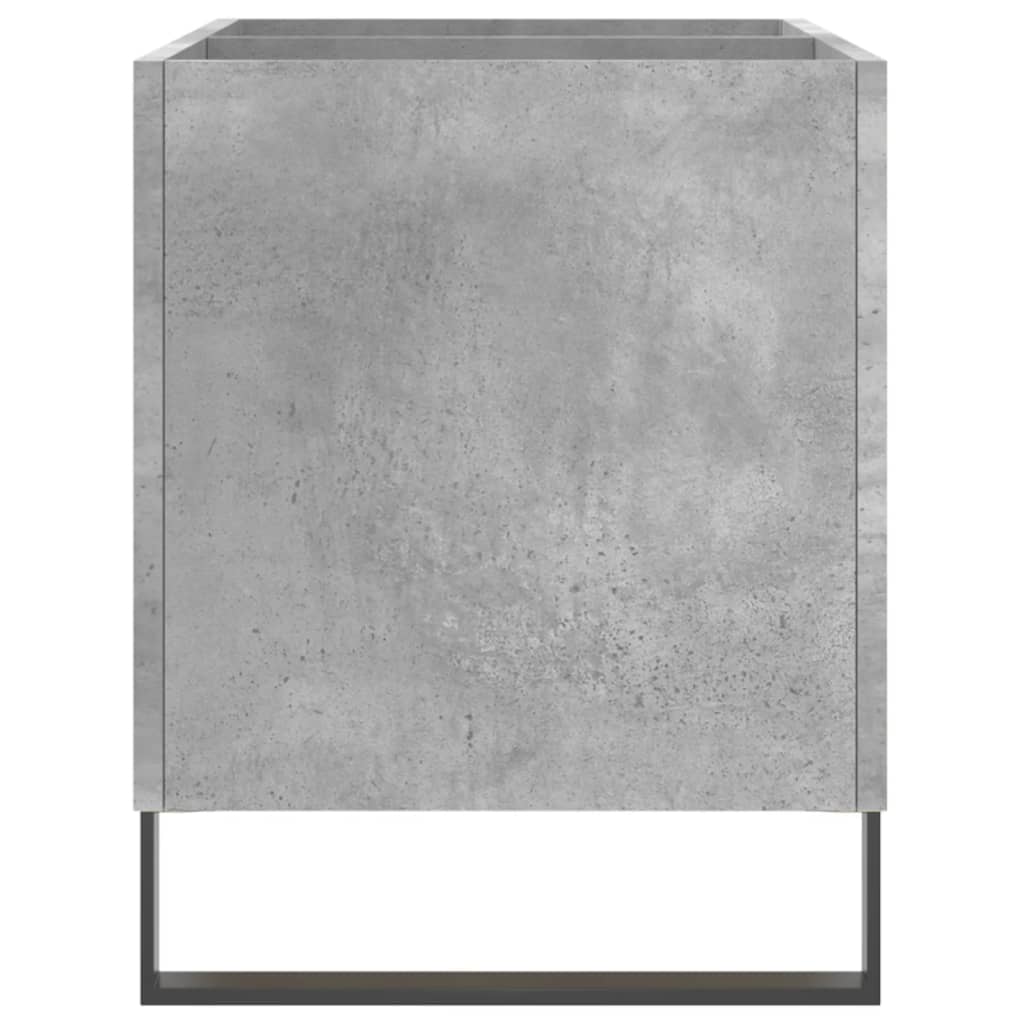 Δισκοθήκη Γκρι Σκυροδέματος 74,5x38x48 εκ. Επεξεργασμένο Ξύλο