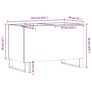 Δισκοθήκη Γκρι Σκυροδέματος 74,5x38x48 εκ. Επεξεργασμένο Ξύλο