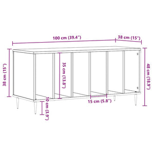 Έπιπλο Δίσκων Sonoma Δρυς 100x38x48 εκ. από Επεξεργασμένο Ξύλο - Pakobazaar