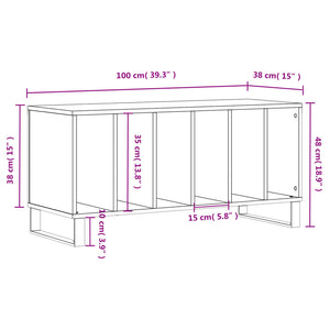 Έπιπλο Δίσκων Γκρι Sonoma 100x38x48 εκ. από Επεξεργασμένο Ξύλο