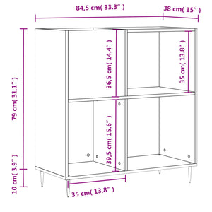 Δισκοθήκη Γκρι Sonoma 84,5 x 38 x 89 εκ. από Επεξεργασμένο Ξύλο - Pakobazaar
