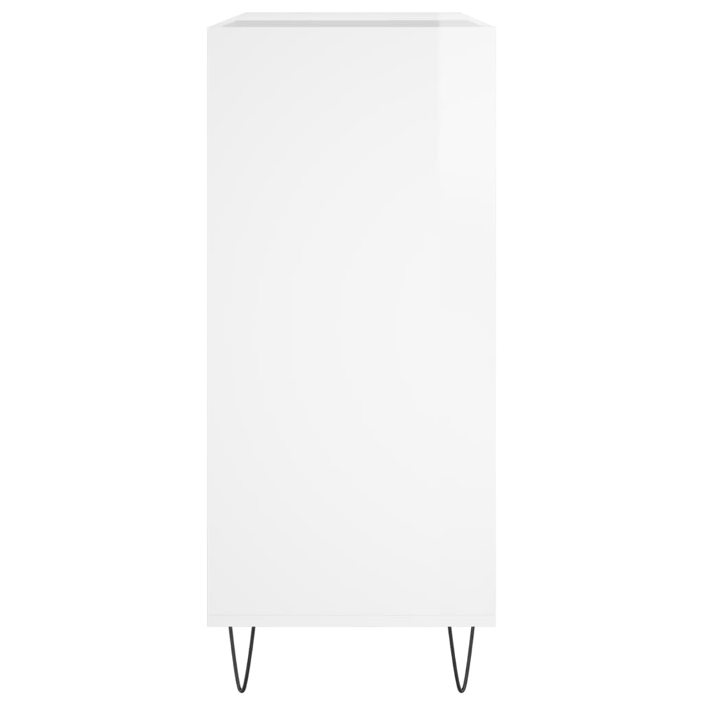 Δισκοθήκη Γυαλιστερή Λευκή 84,5 x 38x 89 εκ. από Επεξεργ. Ξύλο - Pakobazaar