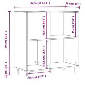 Δισκοθήκη Sonoma Δρυς 84,5 x 38 x 89 εκ. από Επεξεργασμένο Ξύλο - Pakobazaar