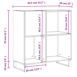 Δισκοθήκη Sonoma Δρυς 84,5 x 38 x 89 εκ. από Επεξεργασμένο Ξύλο - Pakobazaar