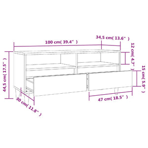 Έπιπλο Τηλεόρασης Λευκό 100x34,5x44,5 εκ. Επεξεργασμένο Ξύλο - Pakobazaar