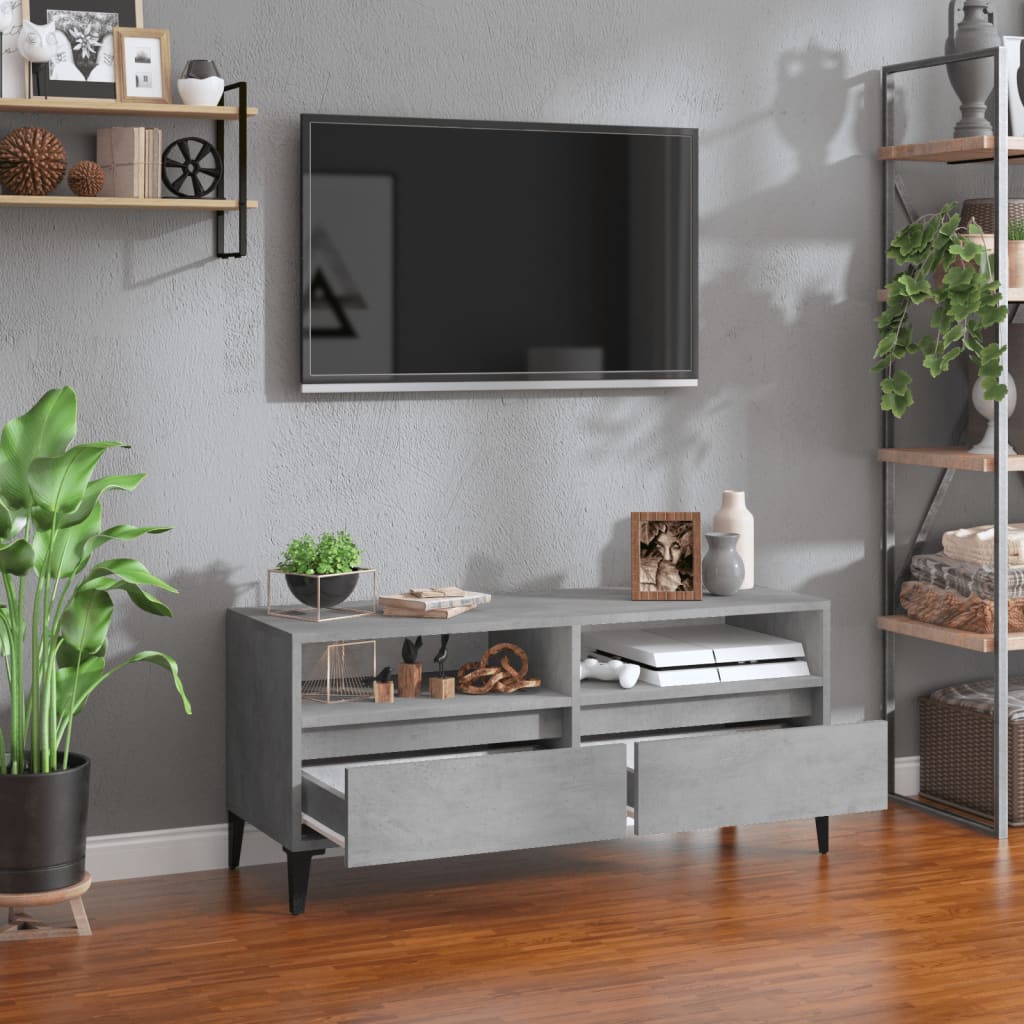 Έπιπλο Τηλεόρασης Γκρι Σκυρ. 100 x 34,5 x 44,5 εκ. Επεξ. Ξύλο - Pakobazaar