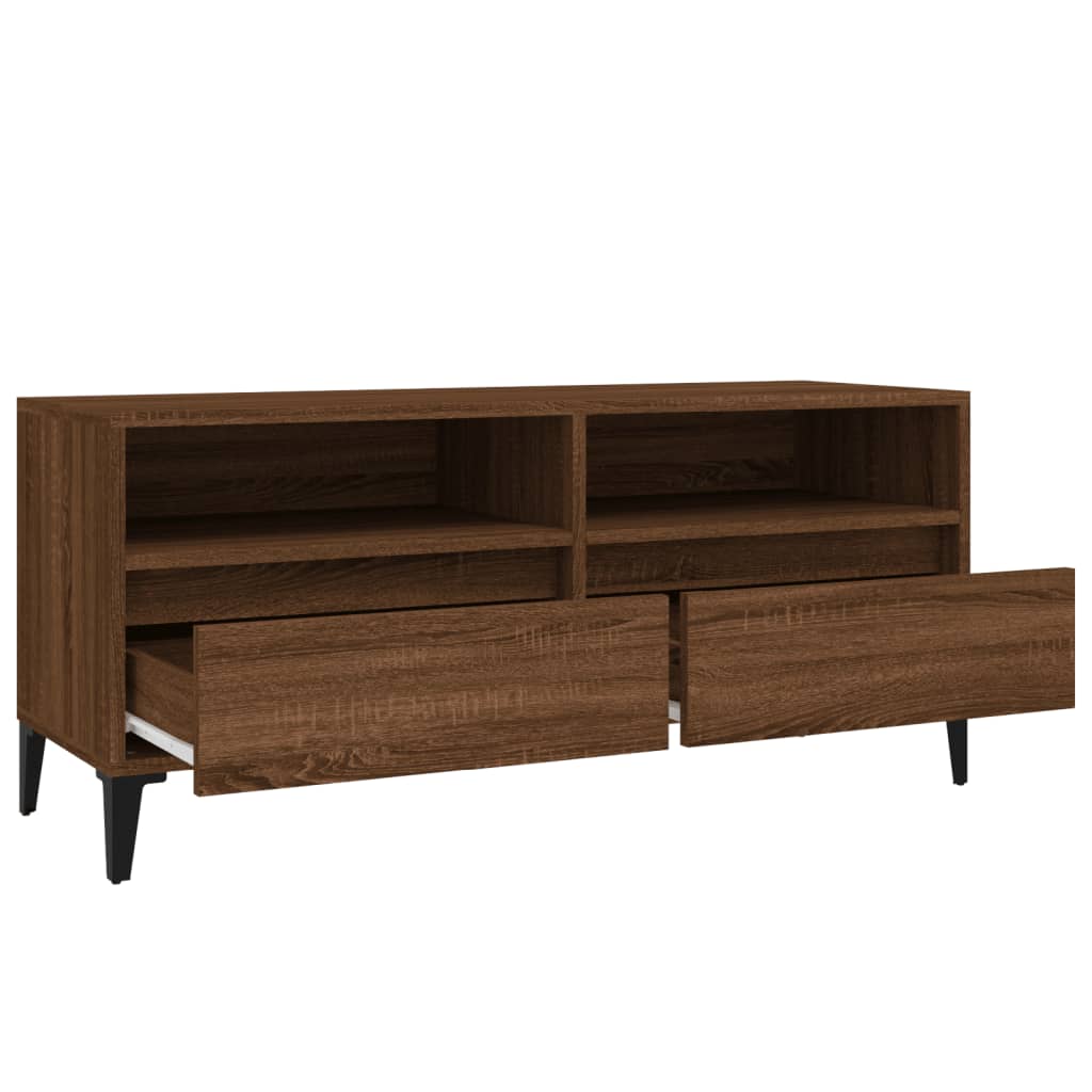 Έπιπλο Τηλεόρασης Καφέ Δρυς 100x34,5x44,5 εκ. Επεξεργ. Ξύλο