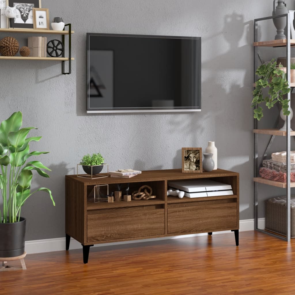 Έπιπλο Τηλεόρασης Καφέ Δρυς 100x34,5x44,5 εκ. Επεξεργ. Ξύλο