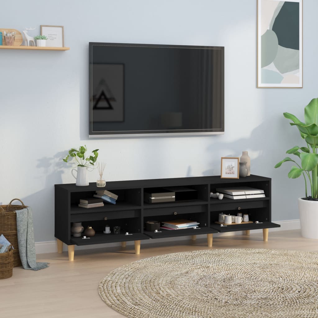 Έπιπλο Τηλεόρασης Μαύρο 150x30x44,5 εκ. Επεξεργασμένο Ξύλο - Pakobazaar