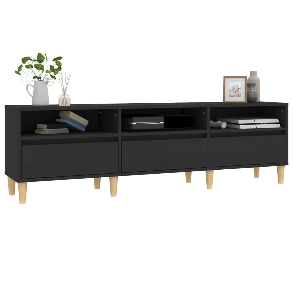 Έπιπλο Τηλεόρασης Μαύρο 150x30x44,5 εκ. Επεξεργασμένο Ξύλο - Pakobazaar