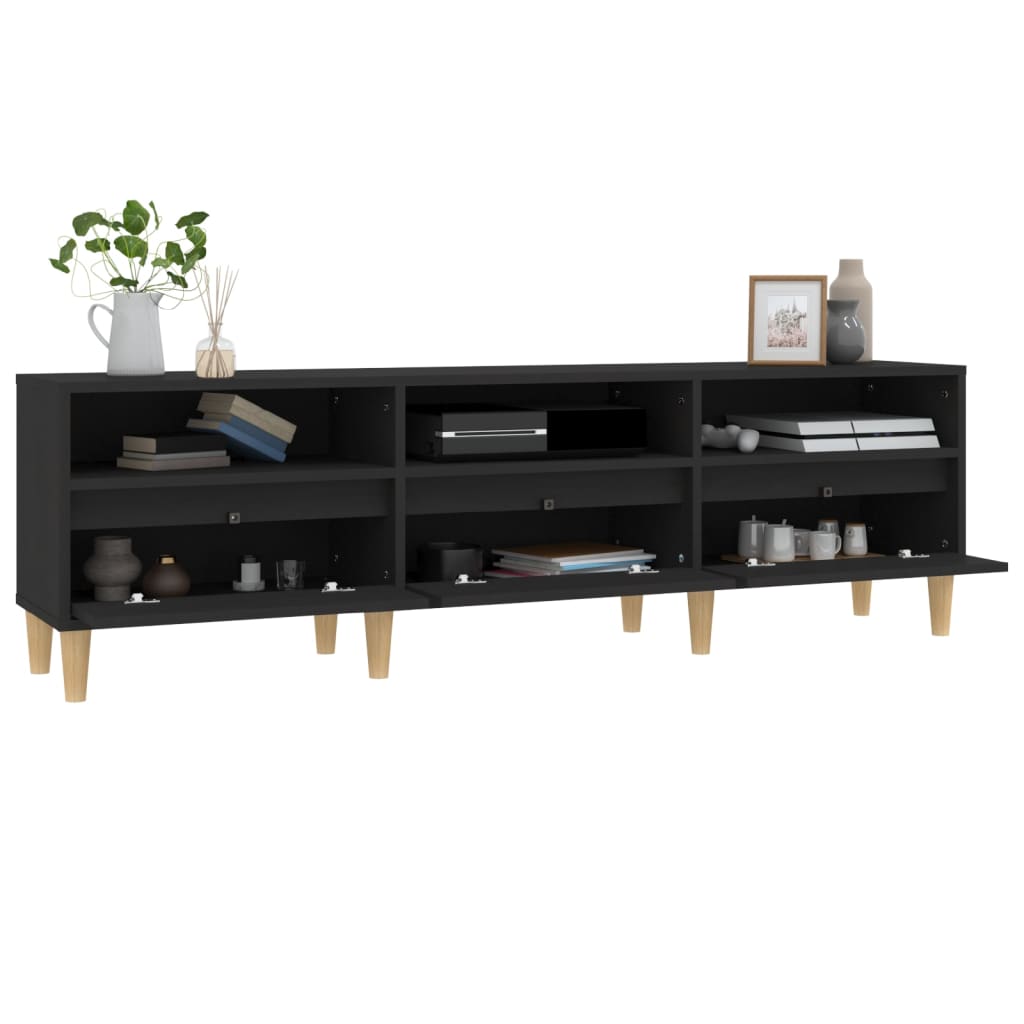 Έπιπλο Τηλεόρασης Μαύρο 150x30x44,5 εκ. Επεξεργασμένο Ξύλο - Pakobazaar