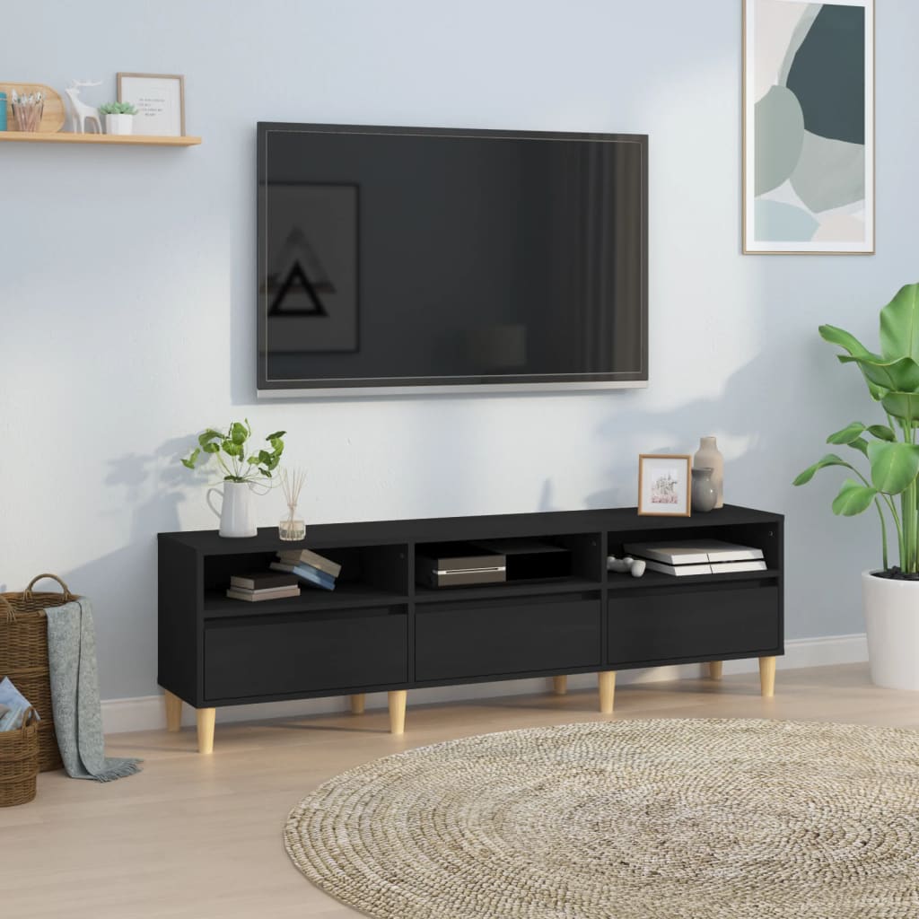 Έπιπλο Τηλεόρασης Μαύρο 150x30x44,5 εκ. Επεξεργασμένο Ξύλο - Pakobazaar
