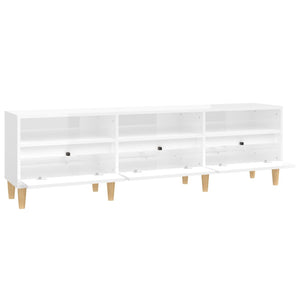 Έπιπλο Τηλεόρασης Γυαλ. Λευκό 150x30x44,5 εκ Επεξεργασμένο Ξύλο