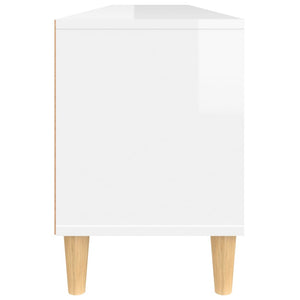 Έπιπλο Τηλεόρασης Γυαλ. Λευκό 150x30x44,5 εκ Επεξεργασμένο Ξύλο