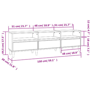 Έπιπλο Τηλεόρασης Γκρι Σκυρ. 150x30x44,5 εκ. Επεξ. Ξύλο - Pakobazaar