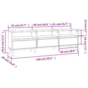 Έπιπλο Τηλεόρασης Καφέ Δρυς 150x30x44,5 εκ. Επεξεργασμένο Ξύλο
