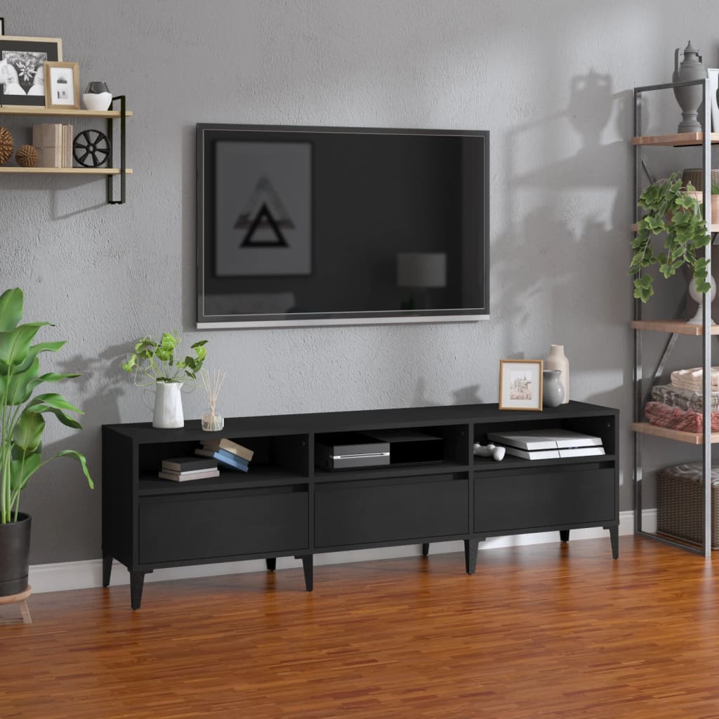 Έπιπλο Τηλεόρασης Μαύρο 150x30x44,5 εκ. Επεξεργασμένο Ξύλο