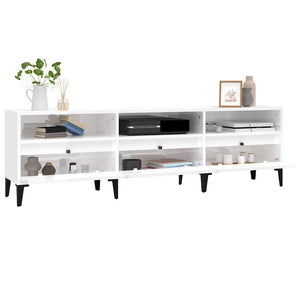 Έπιπλο Τηλεόρασης Γυαλ. Λευκό 150x30x44,5 εκ Επεξεργασμένο Ξύλο - Pakobazaar