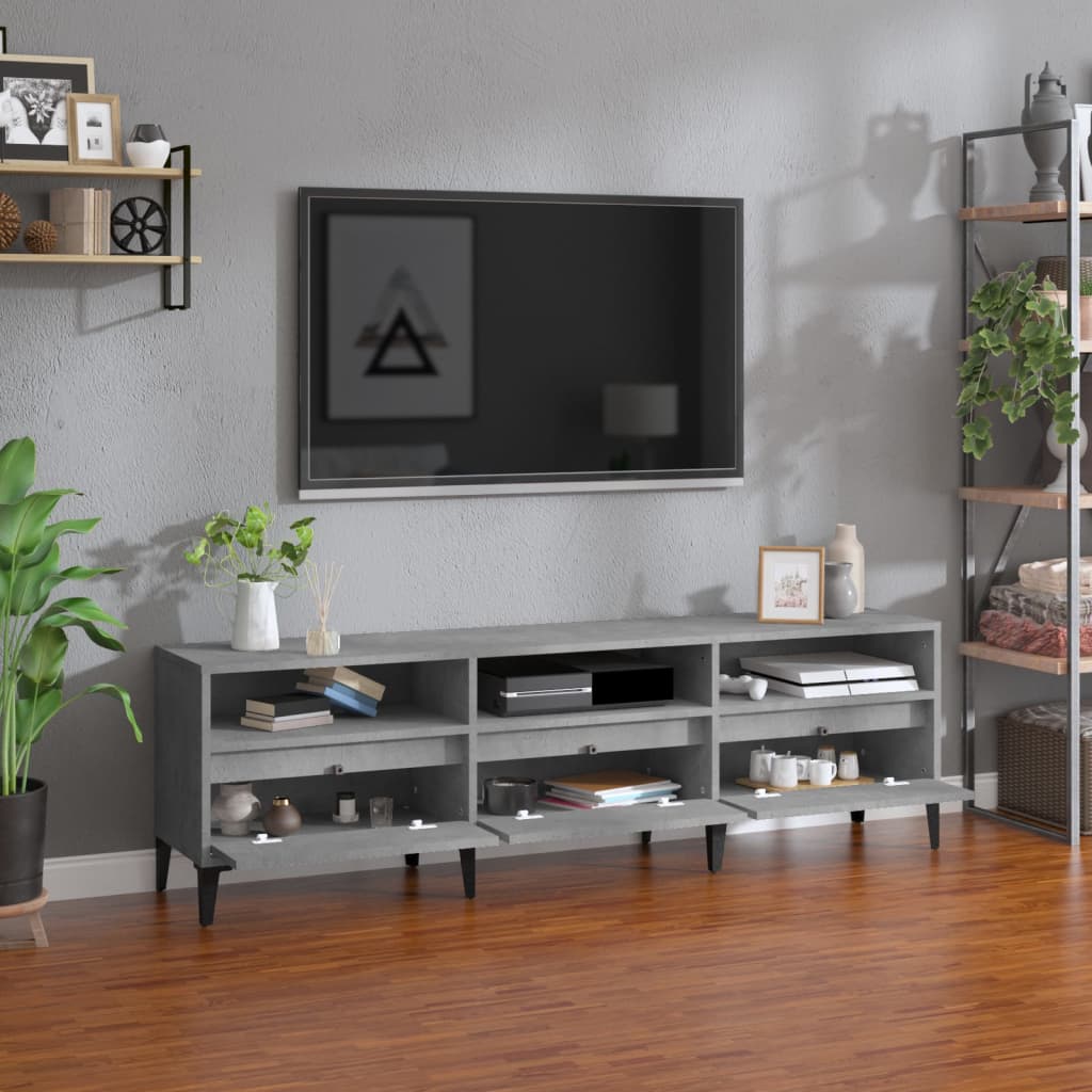 Έπιπλο Τηλεόρασης Γκρι Σκυρ. 150x30x44,5 εκ. Επεξ. Ξύλο - Pakobazaar