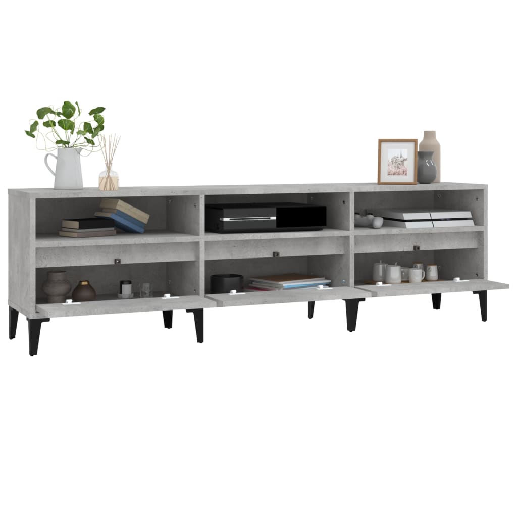 Έπιπλο Τηλεόρασης Γκρι Σκυρ. 150x30x44,5 εκ. Επεξ. Ξύλο - Pakobazaar
