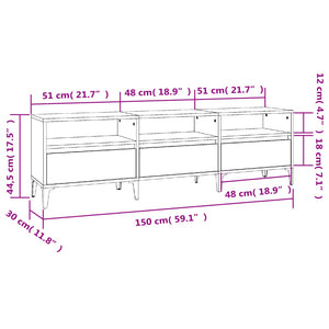Έπιπλο Τηλεόρασης Καπνιστή Δρυς 150x30x44,5 εκ. Επεξ. Ξύλο - Pakobazaar