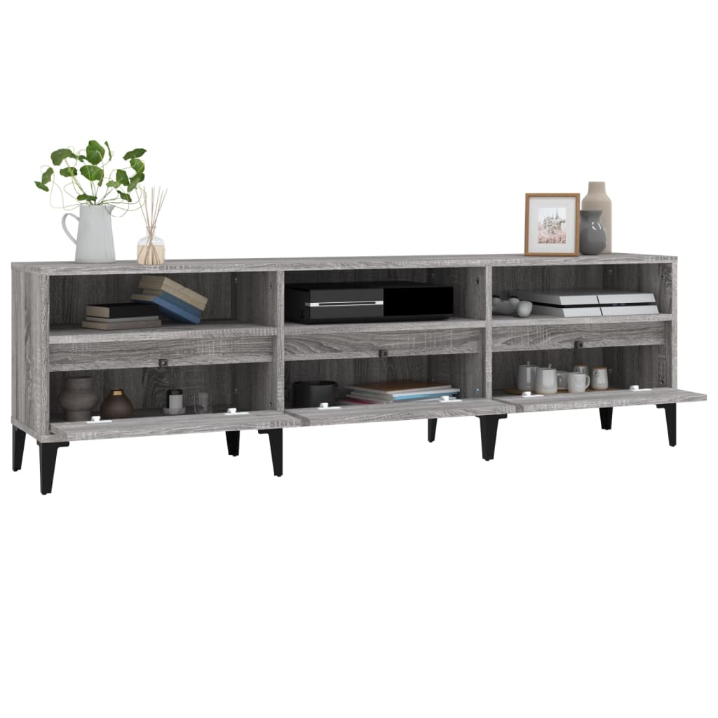 Έπιπλο Τηλεόρασης Γκρι Sonoma 150x30x44,5 εκ. από Επεξεργ. Ξύλο - Pakobazaar